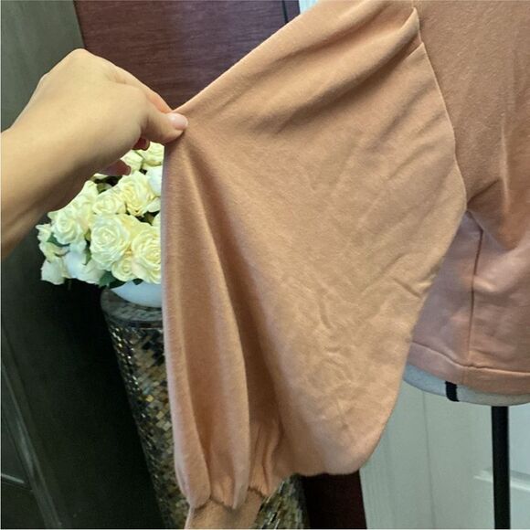 Ramy Brook Peach Hoodie with Striped Tie, M - Picture 8 of 11